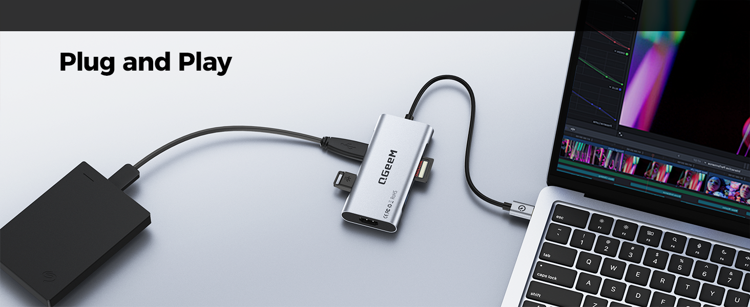 plug and play usb c hub for laptop