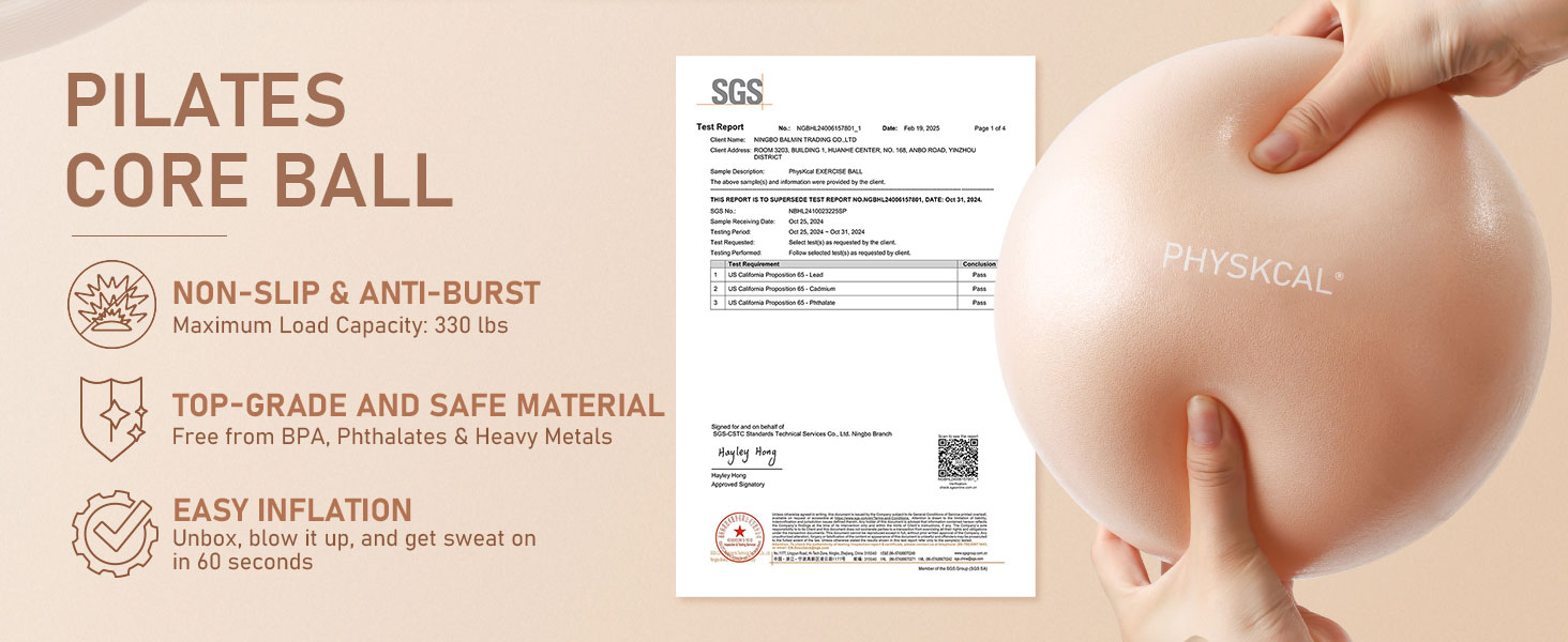 Pilates ball made from safe material