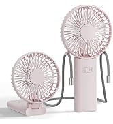 HandFan Ultra-Thin & Lightweight Handheld Fan (0.5in,0.3lb), 5 Speeds Portable Hand Held Fan USB ...