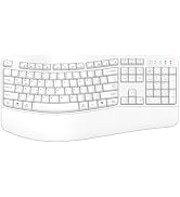 QUASIO Ergonomic Wireless Keyboard with Wrist Rest, Wave Keys, Comfortable Natural Typing, 2.4GHz...