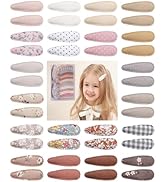 doboi 40 Pcs Floral Print 2.2 Inches Hair Clips and Bows for Baby Girls - Non-Slip Snap Barrettes...