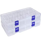 DUOFIRE Plastic Organizer Container Storage Box Adjustable Divider Removable Grid Compartment for...
