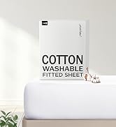 FreshCulture Pure Cotton Fitted Sheets Queen Size, 300 Thread Count Percale Sheets for Queen Size...
