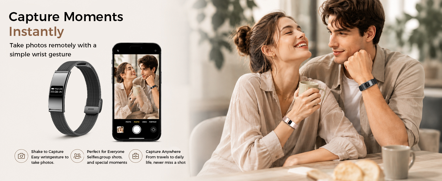 Smartwatch with shake-to-camera function to capture every moment
