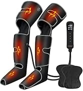 SHINE WELL Leg Massager for Circulation and Pain Relief, Air Compression Leg Massager with Heat, ...