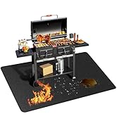 TAOMAND Thickened 48 x 30 inches Under Grill Mats for Outdoor Grill | Double-Sided Fireproof | Wa...