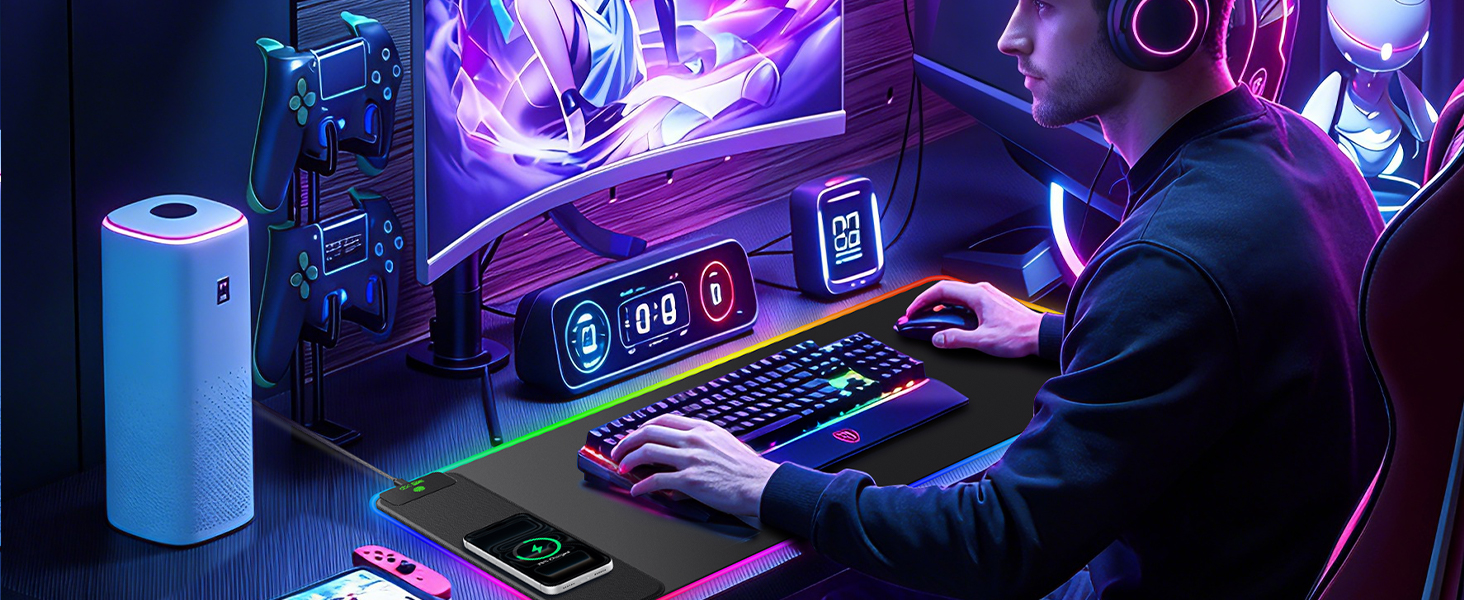 rgb gaming desk mat