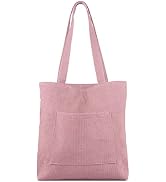 Kememo Corduroy Tote Bag with Zip, Shoulder Bag Women's Hobos Handbags Large Capacity Shopping Ba...