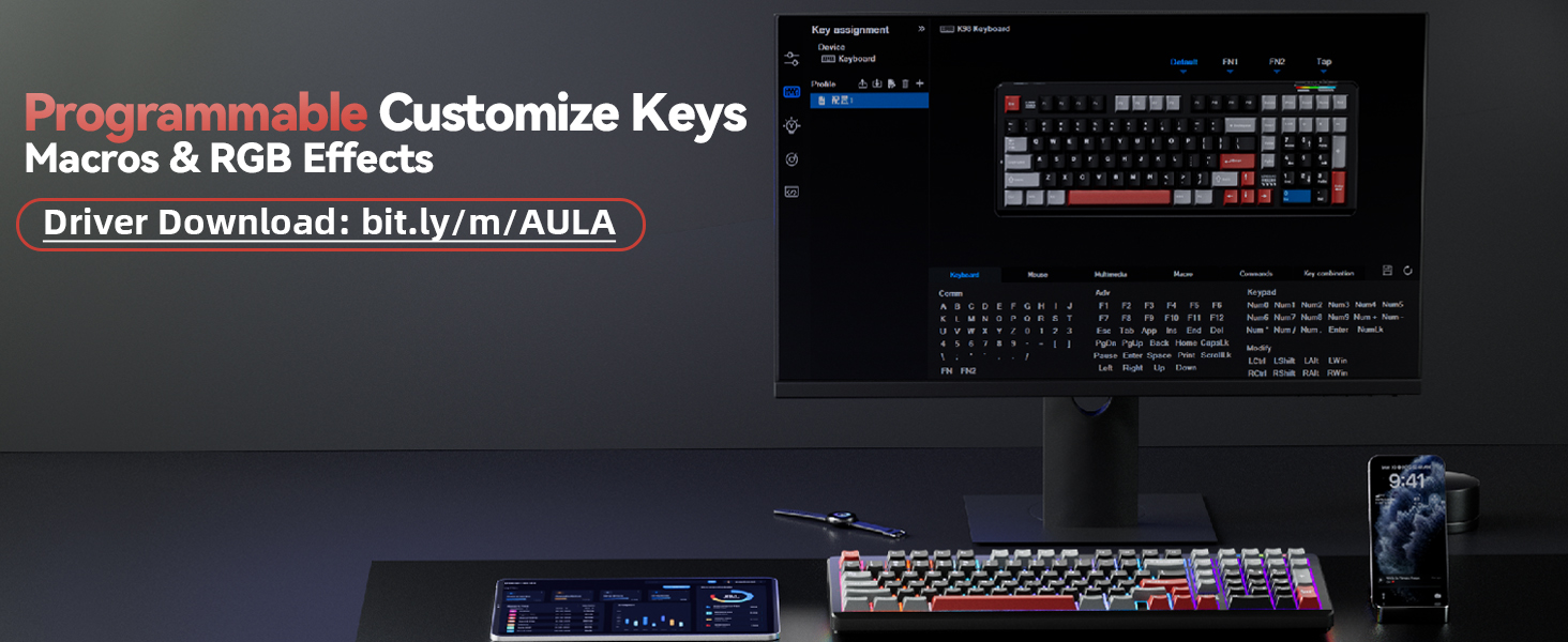 custom keyboard macro programming keyboard rgb keyboard mechanical gaming keyboards wireless
