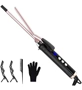 3/8 Inch Curling Iron, 9mm Small Curling Wand for Short & Long Hair, Ceramic Barrel Thin Curling ...