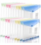 11-Hole Binder Pockets, Fits Letter / A4 Size for 2/3/4 Ring Binder, 20 Pack Plastic Expanding Fi...