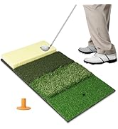 SPOYNAL 4-in-1 Golf Hitting Mat, Turf Golf Hitting Mat for Putting, Driving & Chipping, Indoor/Ou...