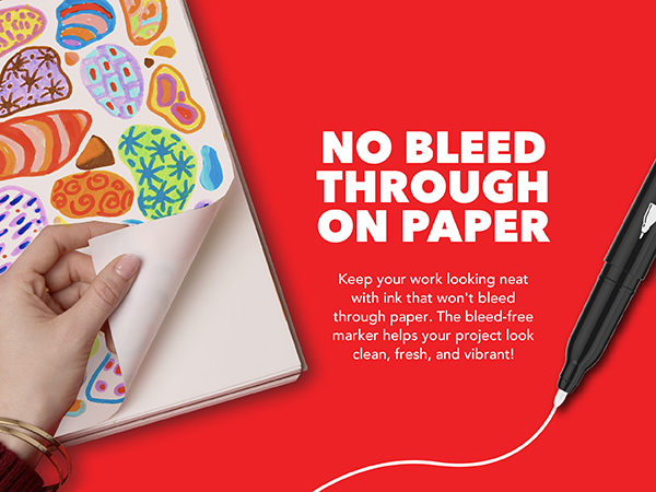No bleed through on paper