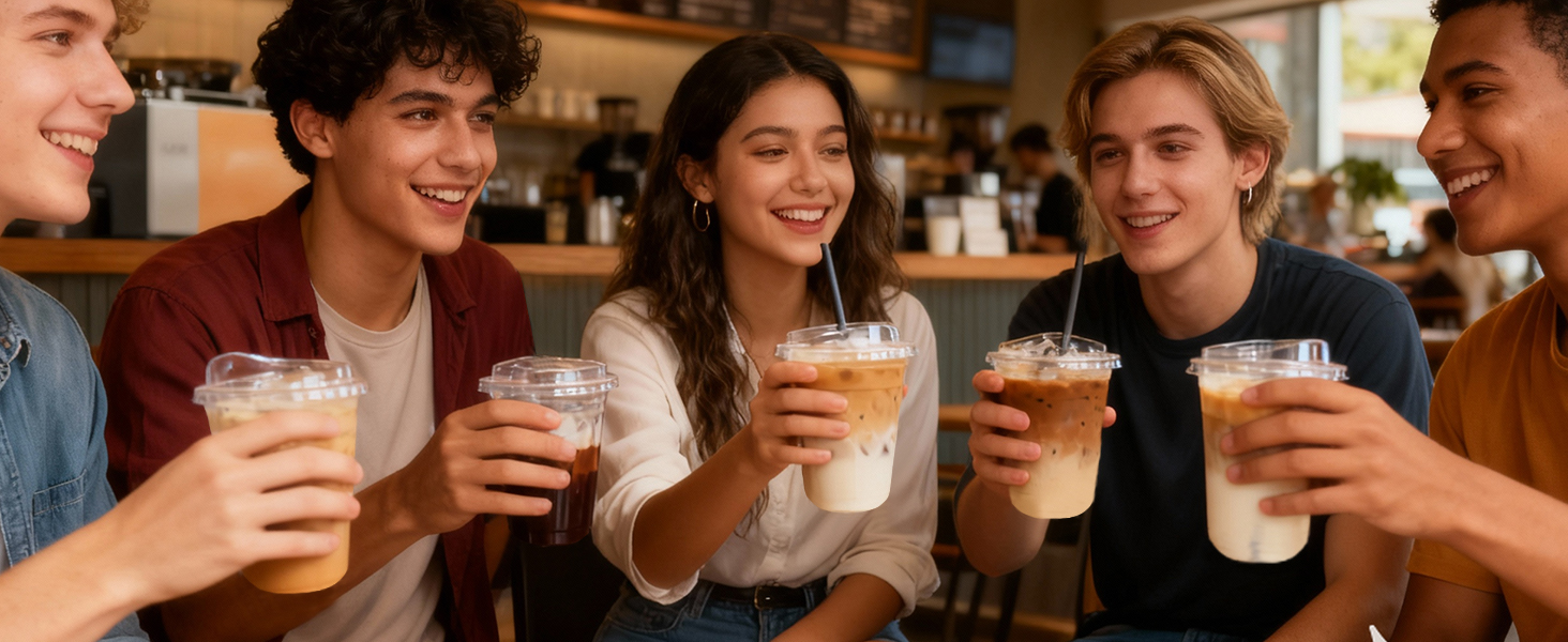 16 oz Iced Coffee Cups With Lids