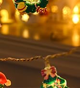 LOLStar Christmas Fairy String Lights, 20 LED Xmas Warm White Lights Hanging Decors with Santa Cl...