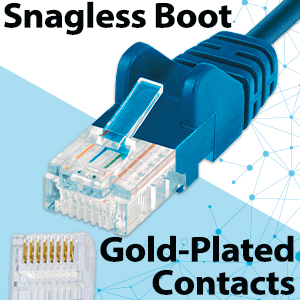 Durable patch cables Cat6 patch cable Slim Ethernet cable for office Low-profile Snagless Boot Gold