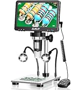 Elikliv EDM9 7'' LCD Digital Microscope 1200X, 1080P Coin Microscope with 12MP Camera Sensor, 10 ...