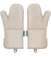 Beneno Kitchen Oven Mitts 2-Pack Heat Resistant to 500°F with Non-Slip Silicone Grip, Extra Long ...