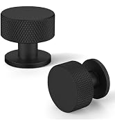 FAPUAL 10 Pack Matte Black Cabinet Knobs for Kitchen Cabinets & Dresser Drawers, Round Single Hol...