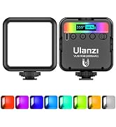ULANZI VL49 RGB Video Lights, LED Camera Light 360° Full Color Portable Photography Lighting w 3 ...