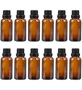 Uonlytech Glass Bottles 12Pcs Essential Oil Bottles, 20ml Bottle with Orifice Reducer Refillable ...