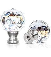 Benaep 2 Pieces Crystal Lamp Finial Decorative Lamp Top Accessories Lamp Cap Knob,1/4-27 Lamp Scr...