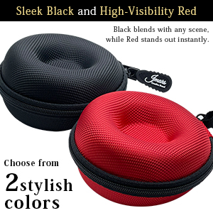 black and red nylon watch cases showing two color options