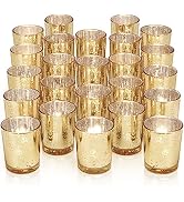 DARJEN Gold Tea Lights Candles Holders for Wedding Centerpieces, Votive Candle Holders for Party ...