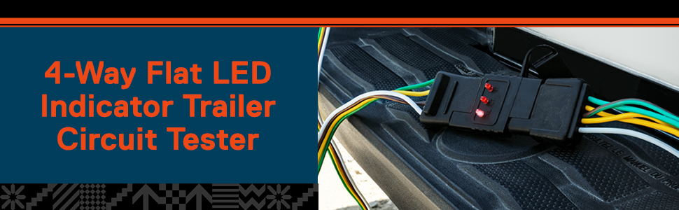 4-Way Flat LED Indicator Trailer Wiring Circuit Tester