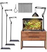 MECESOR Reptile Lamp Stand Adjustable Height 15.7-73.6inch with 360°Adjustable Swing Arm Heat Lam...