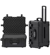 Regetek Rolling Hard Case with Foam,26 x 20 x 13 Inch, Equipment Case with Wheels and 4 Handles f...