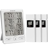 Geevon Indoor Outdoor Thermometer Wireless with 3 Remote Sensors, Digital Hygrometer Indoor Therm...