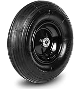13 Inch 1 PC Rubber Pneumatic Replacement Tires and Wheels 4.00-6 with 5/8'' Axle Bore Hole, Infl...