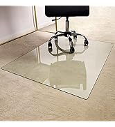 GLSLAND Office Chair Mat for Carpet - 36" x 46" Tempered Glass Floor Mat - for Office Chair on Ca...