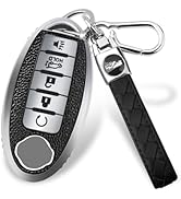 MILD EAST for Nissan 4/5 Button Key Fob Cover, Premium Soft TPU Full Protection Key Case for Alti...
