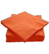 Amcrate Big Party Pack 40 Count Orange Dinner Napkins Tableware- Ideal for Wedding, Party, Birthd...