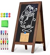 DOLLAR BOSS 40" x 20" A-Frame Chalkboard Sign Double-Sided Magnetic Sandwich Board Solid Pine Woo...