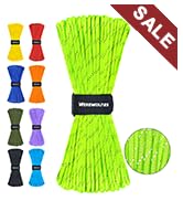 WEREWOLVES Reflective Paracord Rope 100FT, 7 Strand Type III Parachute Cord 4mm Thin Tent Rope fo...