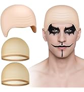 PLULON Halloween Bald Cap wig cap for Men Women for Cosplay Costume Accessories Theme Party Masqu...