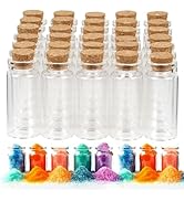 30 PCS Mini Glass Bottles, 10ml Small Glass Bottles, Vials Cork Stoppers, Spell Jars DIY Message ...