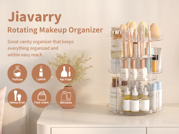jiavarry rotating makeup organizer countertop