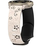 Floral Band Compatible with Garmin Venu 3 Venu 2, 22mm Soft Silicone Cute Women Two-Tone Flower S...