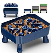 UPSKY Slow Feeder Dog Bowl, 2-in-1 Raised Dog Bowl with Anti-Choking Maze Puzzle, 2-6 Cups Pet Fo...
