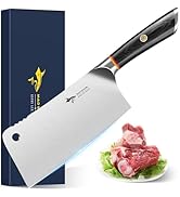 MAD SHARK Meat Cleaver, Professional 7.5 Inch Bone Chopping Butcher Knife with Heavy Duty Blade, ...