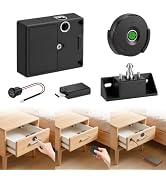 Fingerprint Remote Control Cabinet Lock, Child Safety Lock No APP No Drill | Remote Unlock within...