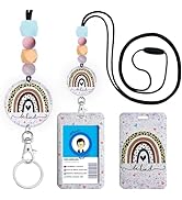 Be Kind Rainbow Positivity Lanyards for Keys with Lanyard, Silicone Beaded Breakaway Lanyard for ...