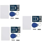 3-Piece RFID Kit: Mifare RC522 RF IC Card Sensor Module with S50 Blank Cards and Keychains, Compa...