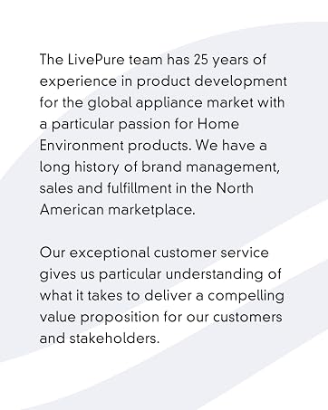 LivePure team 25 years of experience