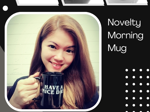 Have a Nice Day Coffee Cup with Middle Finger - Black