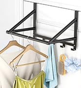 PDBADA Over The Door Clothes Hanger, Metal Over The Door Hangers for Clothes with 5 Hooks, Clothi...